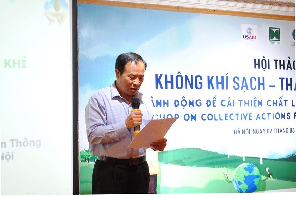 Phó giám đốc Sở TN&MT HN Nguyễn Minh Mười phát biểu khai mạc Hội thảo